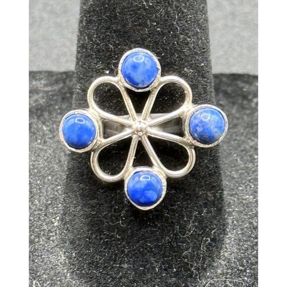 Excellent Used Condition Sterling Silver Multi Lapis Genuine Ring Size 7.00 P19 - Picture 1 of 9